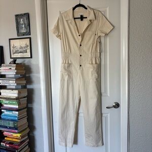 Sol Angeles NWT white ecru jumpsuit boiler suit workwear size small